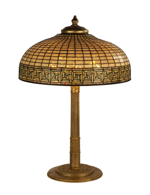 Greek Key Table Lamp by Tiffany Studios, sold Mar 2019