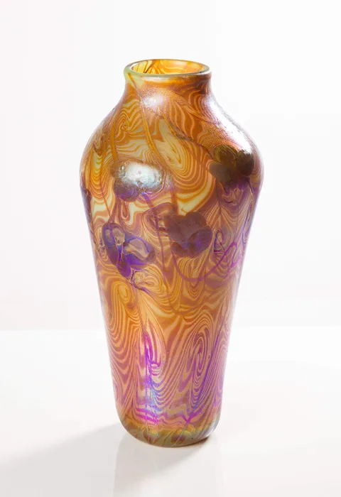 Tiffany Studios, Special Order Monumental Favrile Vase, Blown and decorated favrile glass