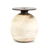Hans Coper, White Spherical Pot with Disk Top