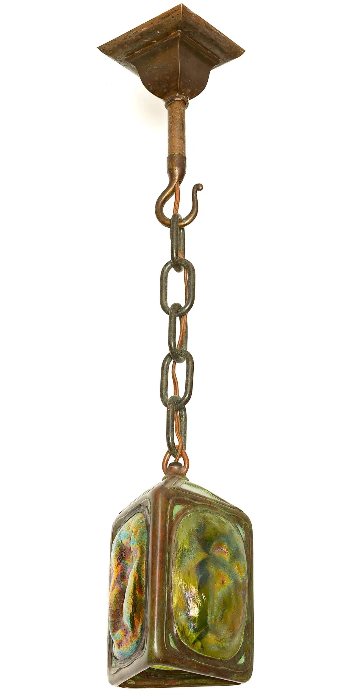 3 Sided Turtleback Lantern by Tiffany Studios, sold Sep 2022