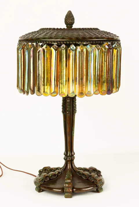 Bronze & Glass Prism Lamp by Tiffany Studios, sold May 2020