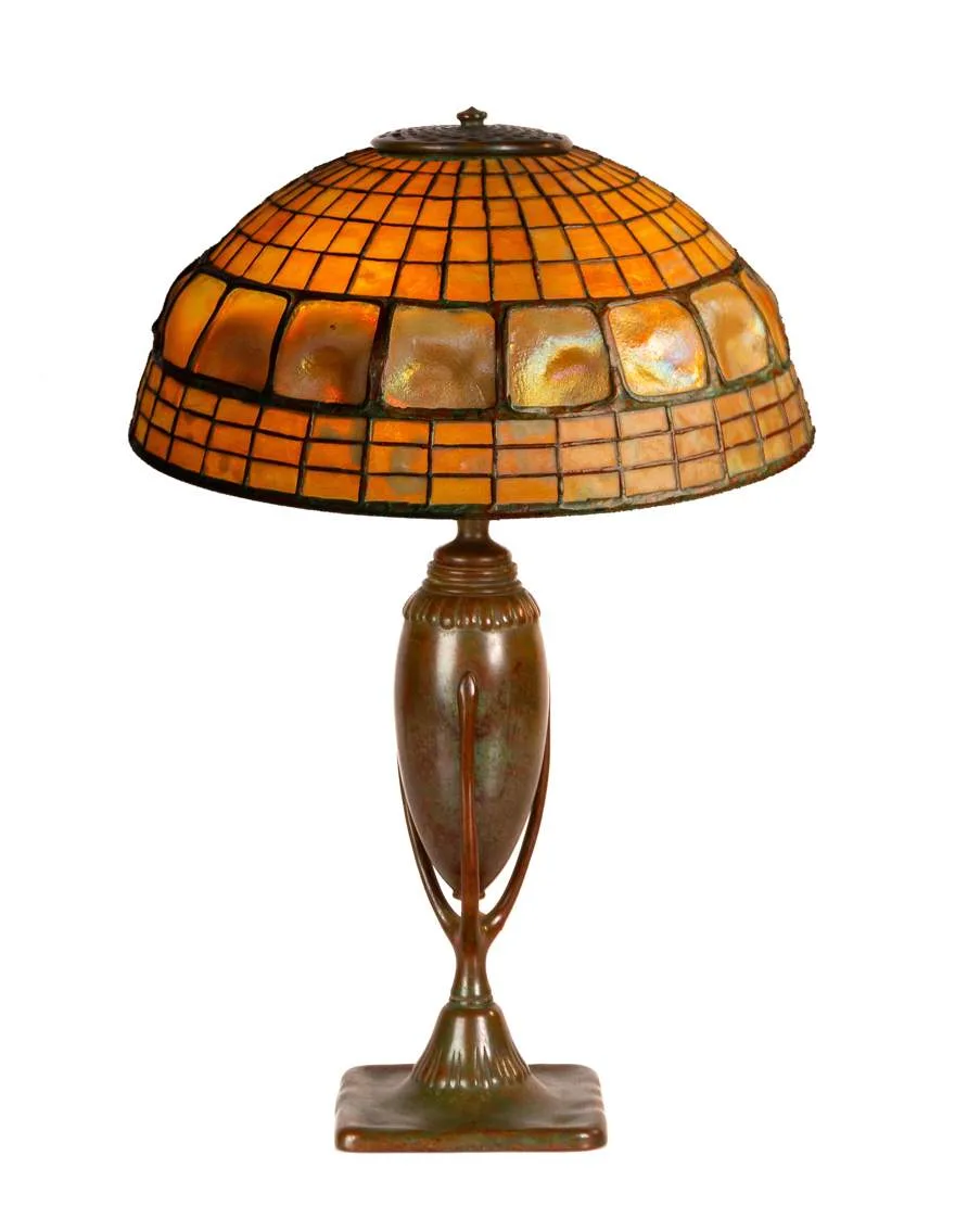Turtle Back Table Lamp by Tiffany Studios, 1910, Leaded glass, sold Sep 2023