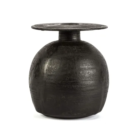 Hans Coper, Black Spherical Pot with Disk Top