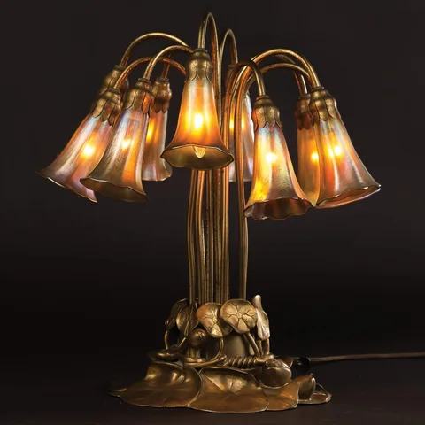 10 Light Lily Lamp by Tiffany Studios, sold Mar 2017