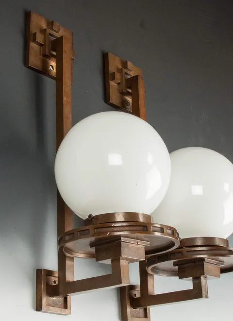 Pair of Rare Wall Sconces by Frank Lloyd Wright, sold Feb 2015