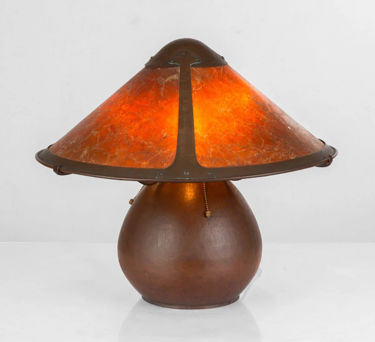 Table Lamp by Dirk Van Erp, 1910, Hand-hammered copper, sold Mar 2024
