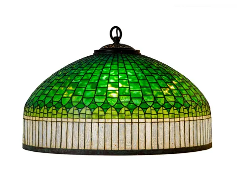 Tiffany Studios, Curtain Border, 1910, leaded glass and patinaed bronze