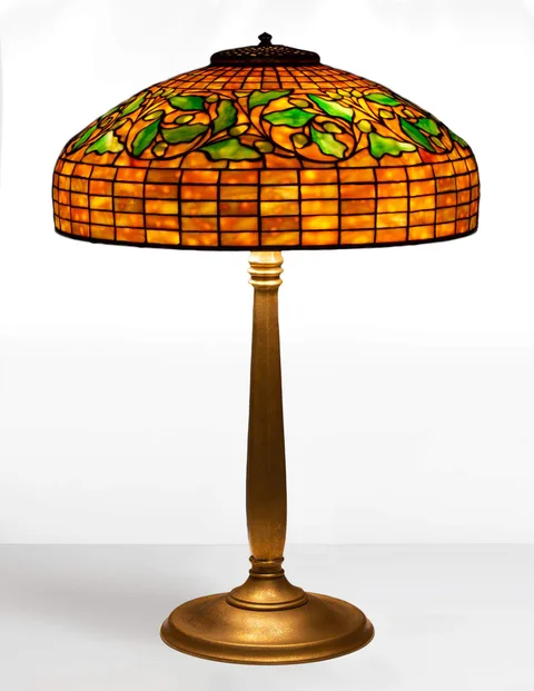 Tiffany Studios, Swirling Oak Leaf Lamp