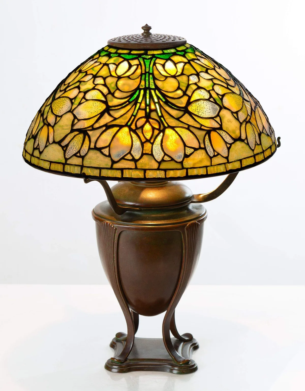 Crocus Lamp by Tiffany Studios, 1905, Leaded glass, sold Mar 2024