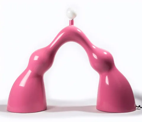Pinkie by Wendell Castle, 1970, Gel-coated fiberglass and automobile paint, sold Mar 2026