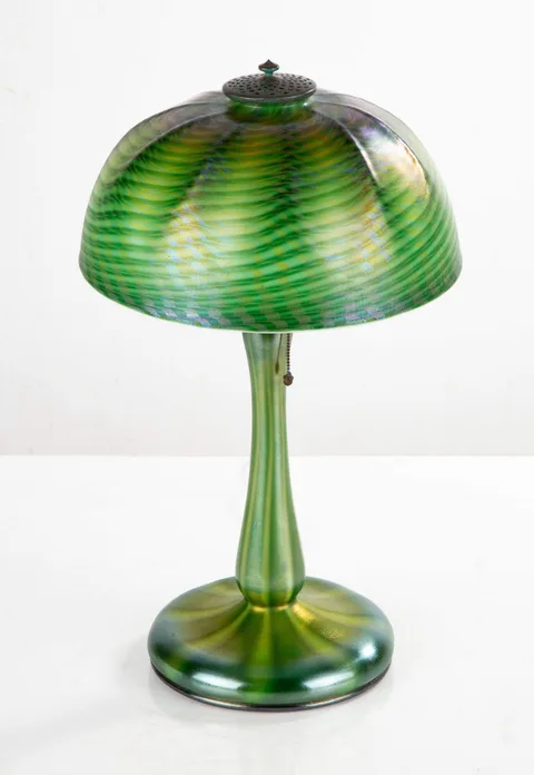 Tiffany Studios, Damascene Lamp, 1910, Favrile glass