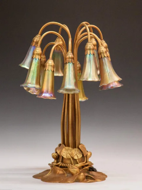 12 Light Lily Lamp by Tiffany Studios, sold Sep 2015