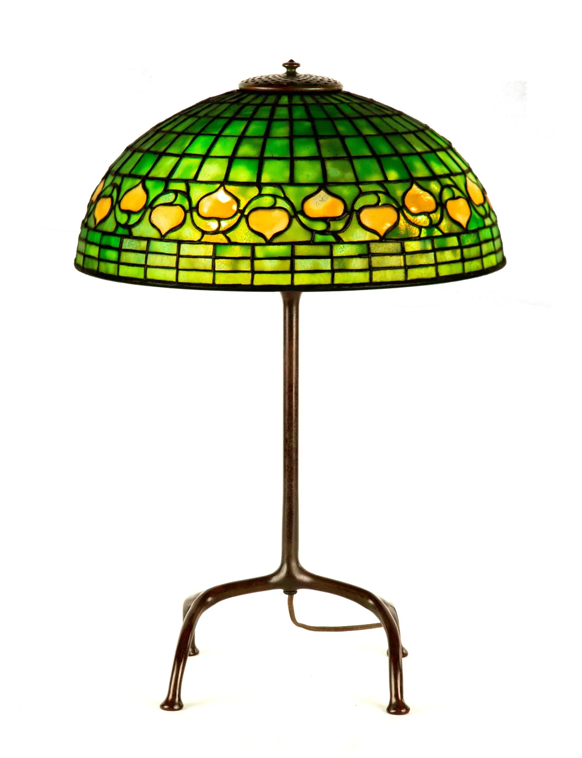 Acorn Table Lamp by Tiffany Studios, Leaded glass and patinated bronze, sold Mar 2021