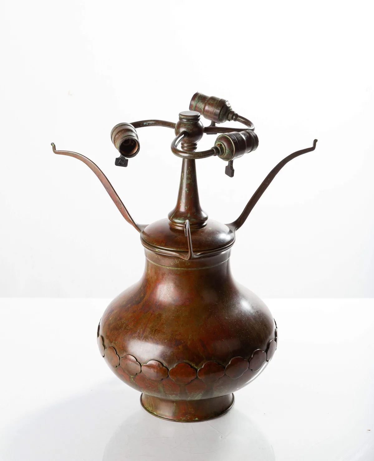Bronze Lamp Base by Tiffany Studios, 1905, Patinaed bronze, sold Nov 2023