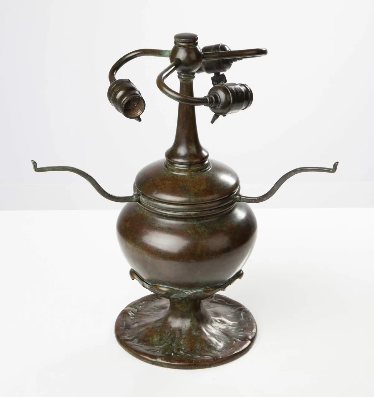 Bronze Lamp Base by Tiffany Studios, patinaed bronze, sold Mar 2025