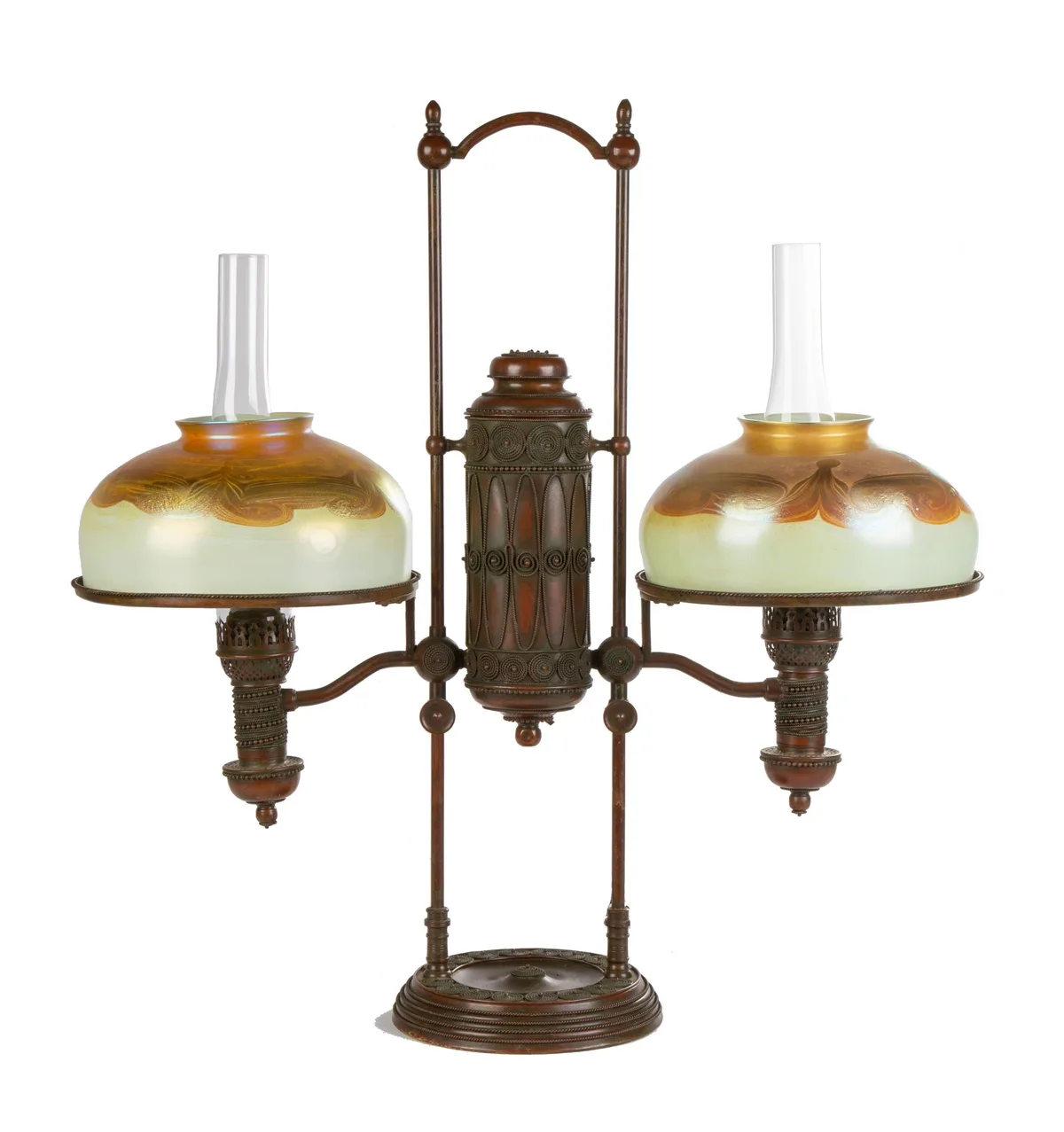 Double Student Lamp by Tiffany Studios, sold Mar 2023