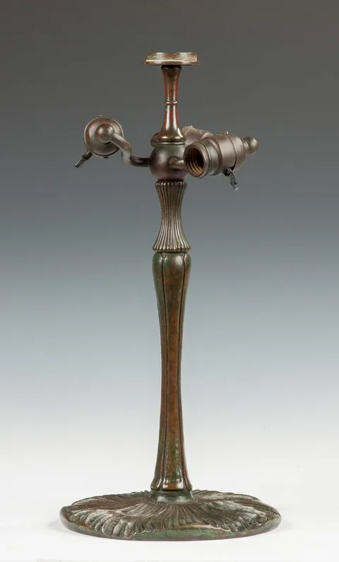 Patinaed Bronze Mushroom Lamp Base by Tiffany Studios, sold Sep 2015