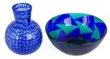 Barovier, & Toso Intarsio Bowl and Barbini for Cenedese Vase