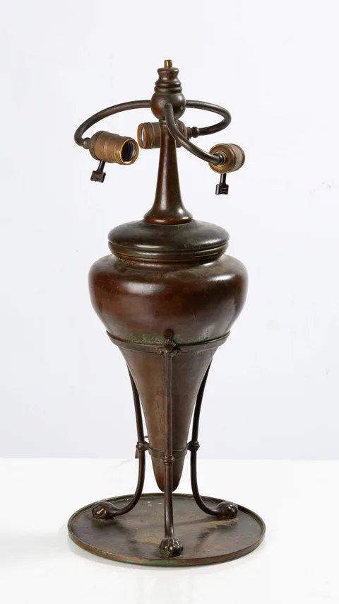 Tiffany Studios, Lamp Base, 1910, Patinaed bronze