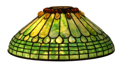 Tiffany Studios, Jewel & Feather Shade, Leaded glass