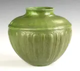 Grueby, Pot with Relief Lobed Decoration