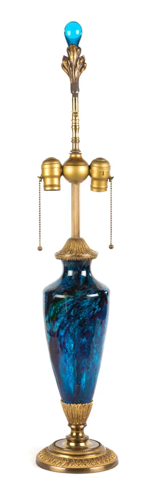 Moss Agate Lamp Base by Alexander Joseph von Steuben, sold Nov 2018
