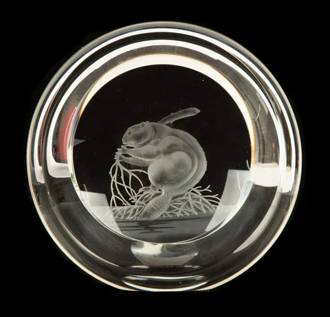 Alexander Joseph von Steuben, Glass Beaver/ James Houston, Copper wheel engraved Limited Edition of 20 designed by James Houston