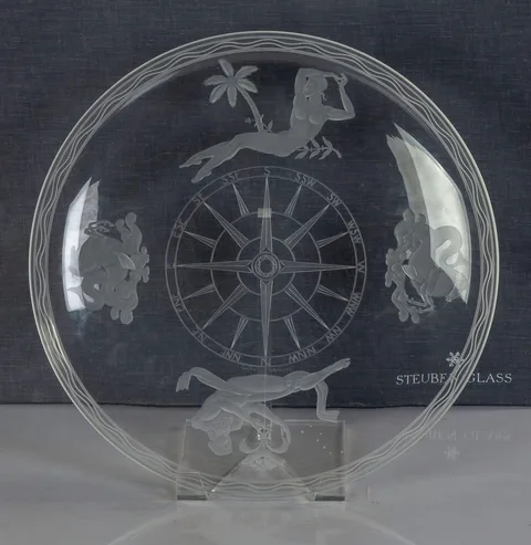 Alexander Joseph von Steuben, Glass 'Mariners' Bowl, Sidney Waugh