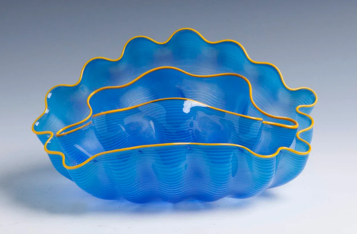 Azure Seafoam Pair by Dale Chihuly, sold Feb 2015