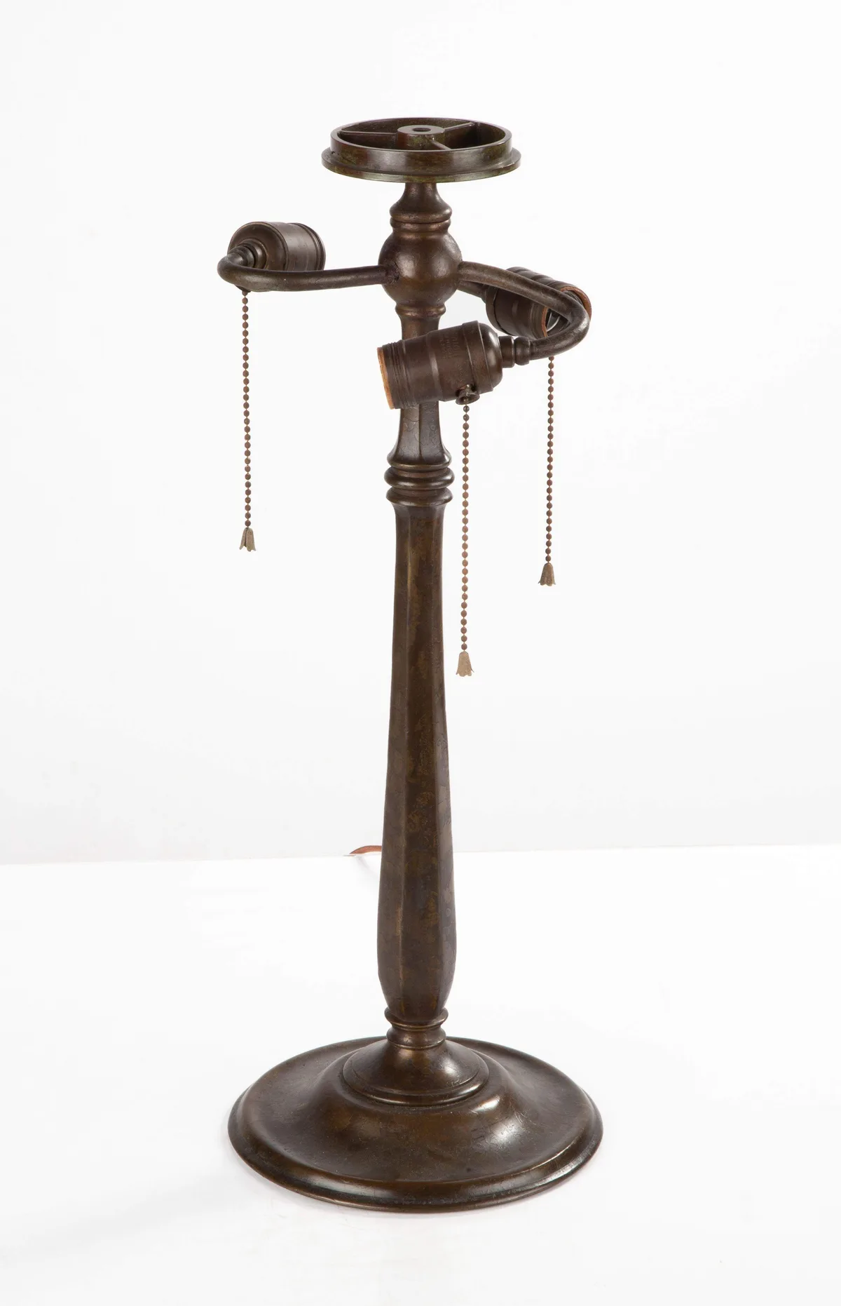 Bronze Lamp Base by Tiffany Studios, 1910, Patinaed bronze, sold Jan 2024