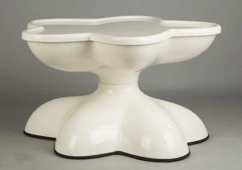 Molar Group White Swivel Coffee Table by Wendell Castle, sold Sep 2016