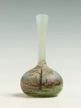 Daum Nancy, Cameo Vase with Landscape and Mountains