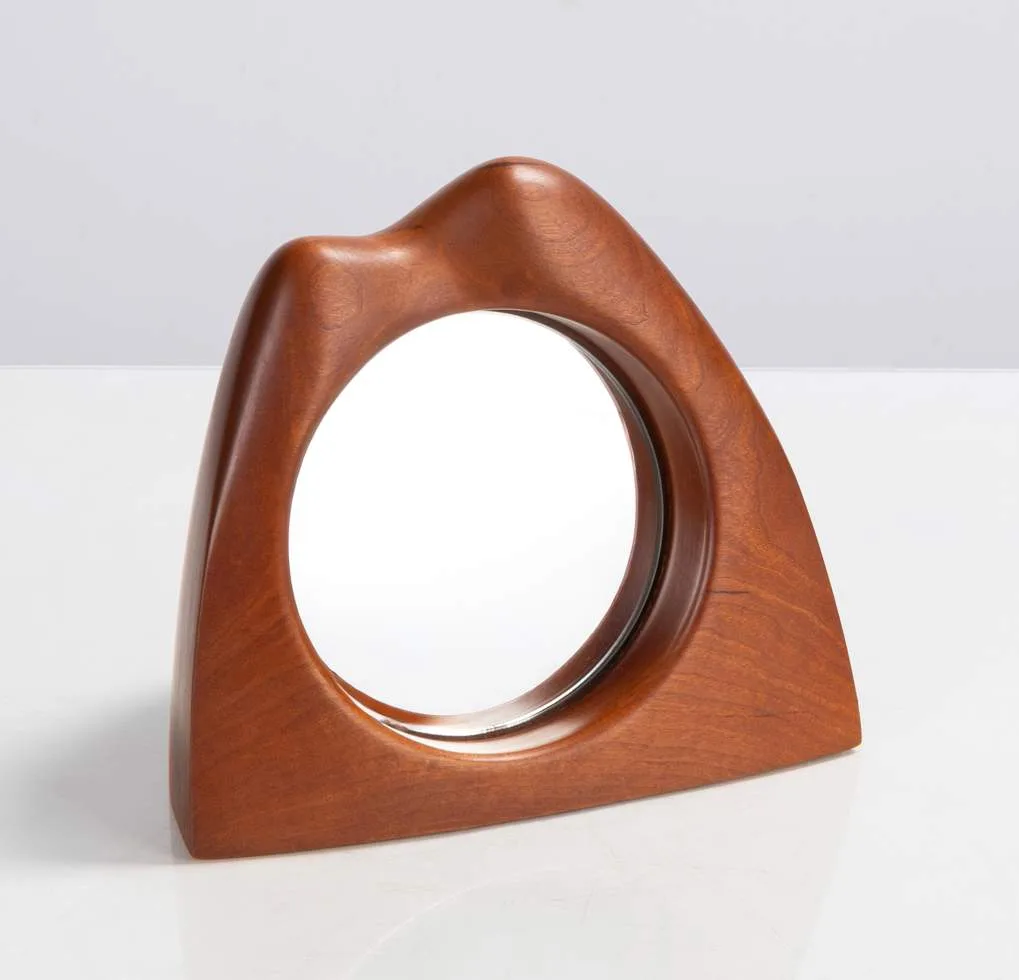 Tabletop Mirror by Wendell Castle, 1973, Cherry, sold Nov 2025