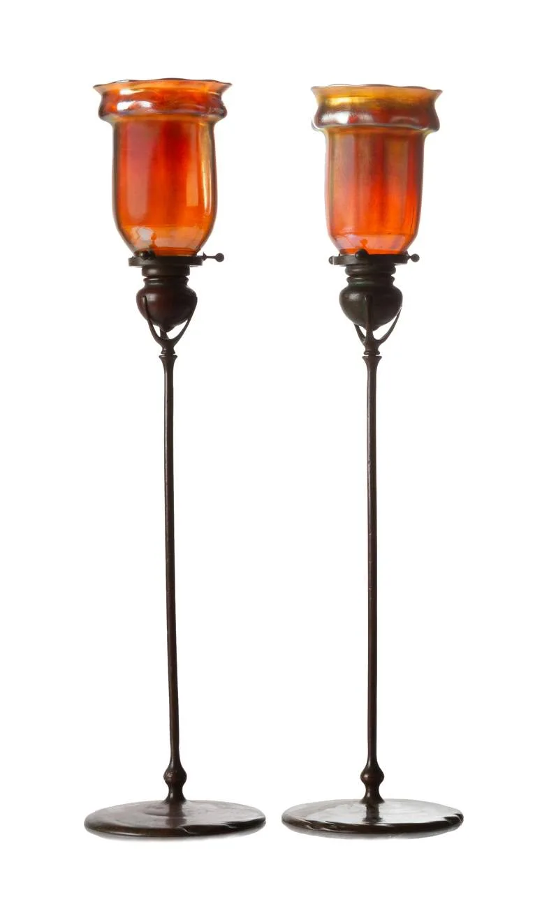 Candlesticks by Tiffany Studios, sold Sep 2023