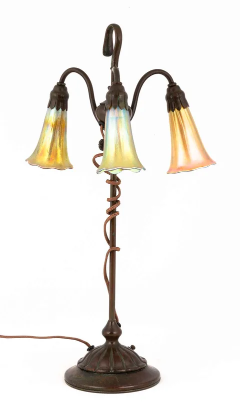3-Light Lily Lamp by Tiffany Studios, sold Jun 2020