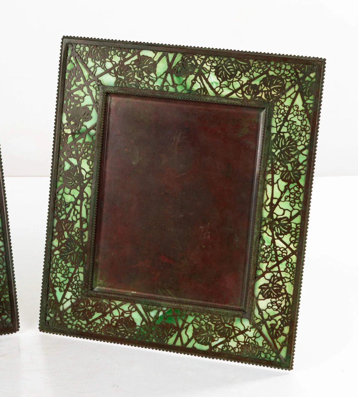 Grapevine Picture Frame by Tiffany Studios, 1988, favrile glass, sold Sep 2024