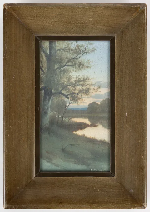 Carl Schmidt, for Rookwood Pottery, Landscape Plaque, 1914, glazed porcelain