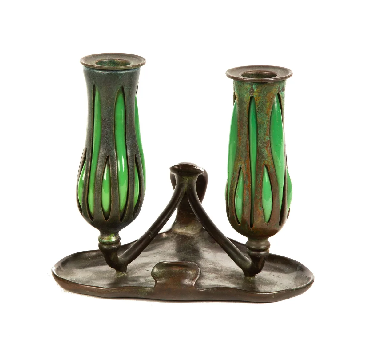 Double Chamber Stick by Tiffany Studios, sold Nov 2019