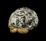 Alexander Joseph von Steuben, Glass Crystal & Vermeil Turtle with Emerald Eyes
