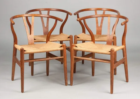 Set of Four Wishbone Chairs by Hans J. Wegner, sold Sep 2015