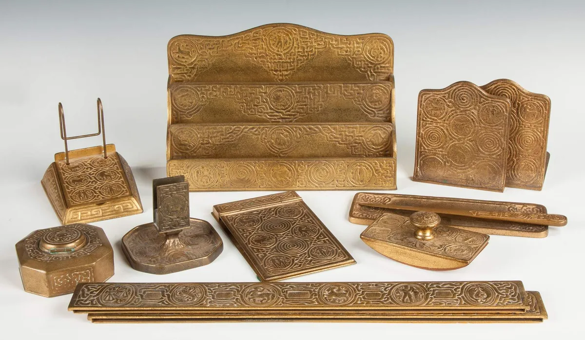 Bronze Desk Set by Tiffany Studios, sold Nov 2015