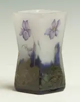 Daum Nancy, Cameo Vase with Violets