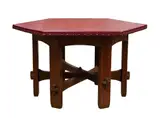 Gustav Stickley, Leather-Top Hexagonal Table