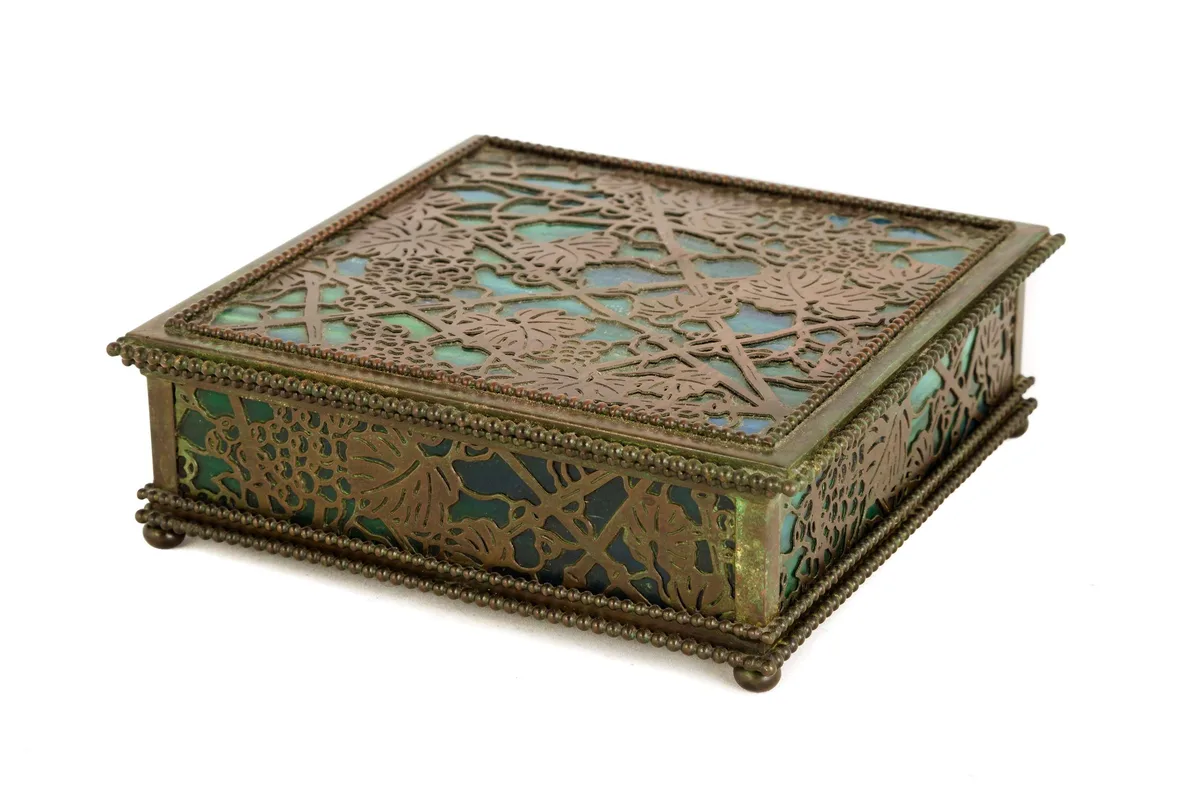 Grapevine Covered Box by Tiffany Studios, sold Mar 2019