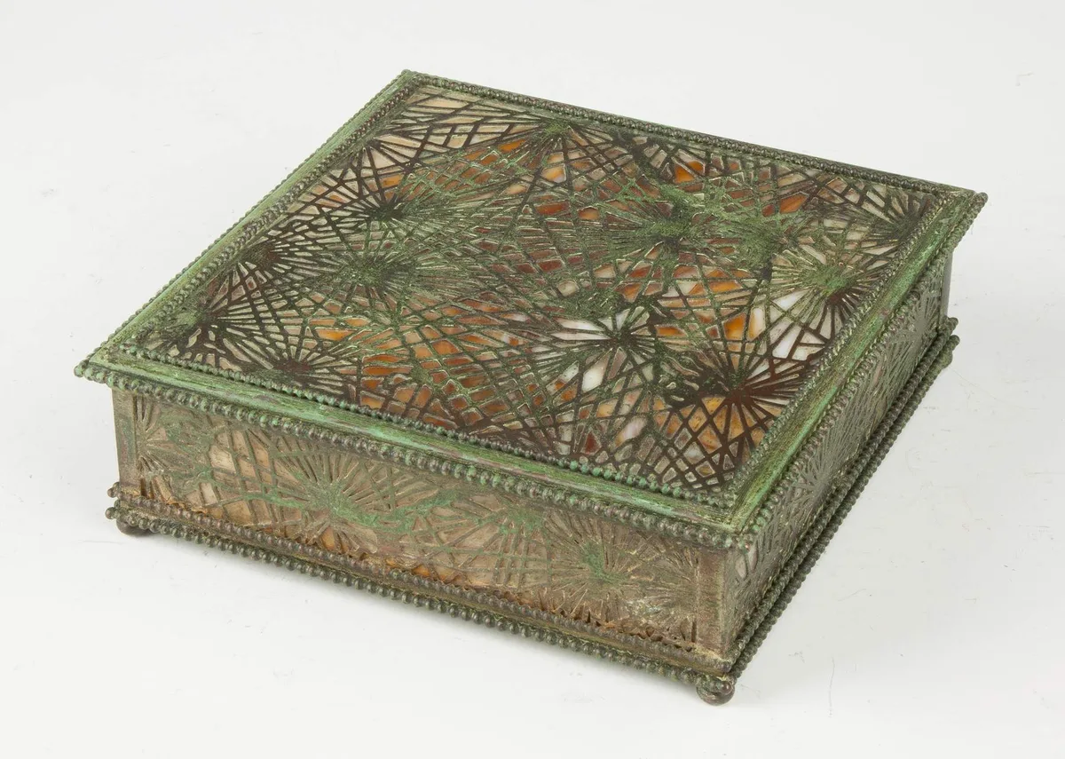 Box - Pineneedle Pattern by Tiffany Studios, sold Mar 2016