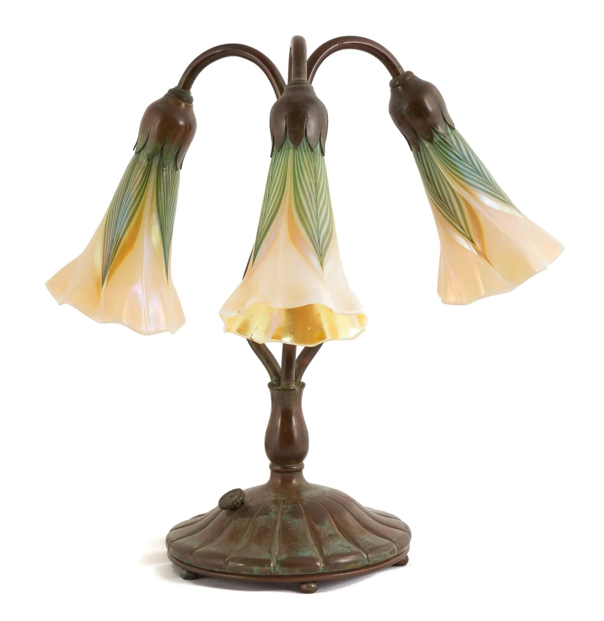Three Light Lilly by Tiffany Studios, sold Nov 2018