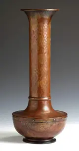 Roycroft, Hand Hammered Copper American Beauty Vase