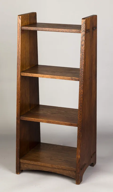 Trapezoidal Oak Magazine Stand by L & Jg Stickley, sold Nov 2017