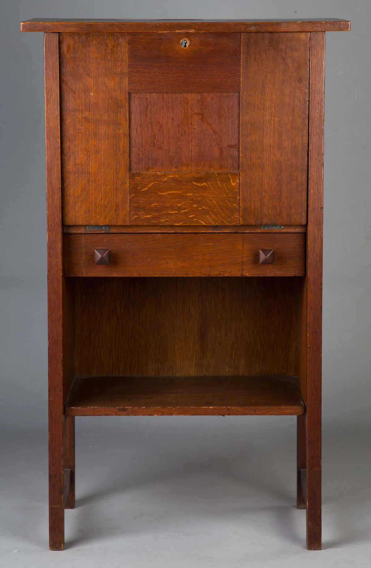 Unusual Fall Front Desk by Gustav Stickley, sold Nov 2017