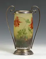 Daum Nancy, Cameo Vase w/Fuchsia
